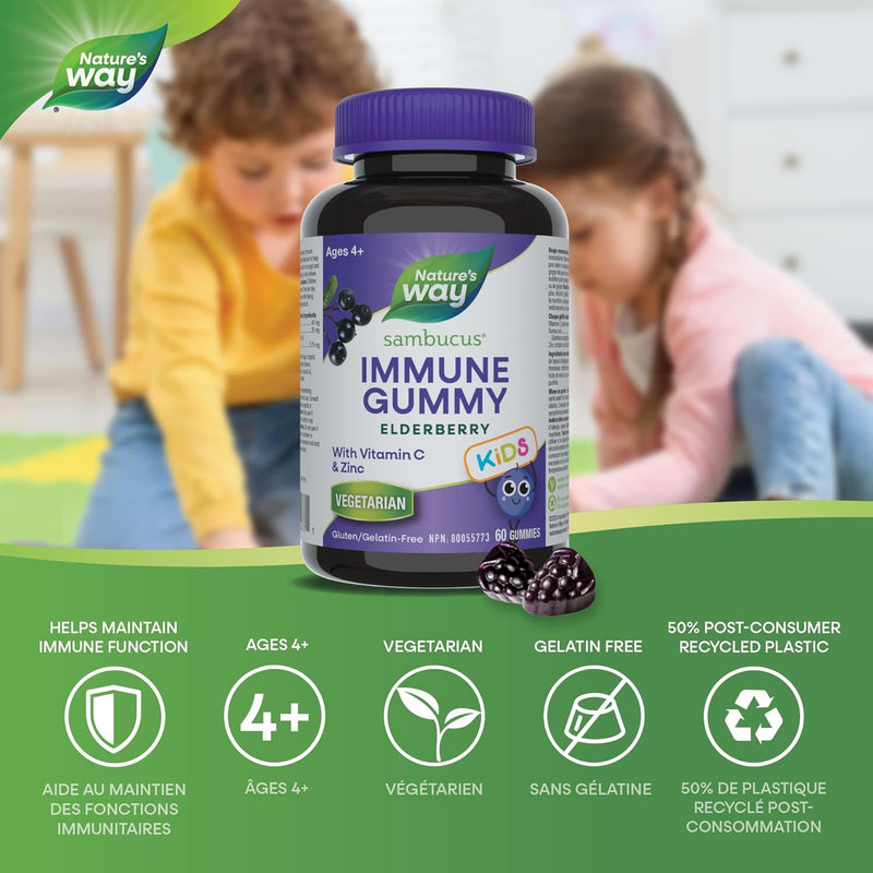 Nature's Way Sambucus Kids Immune Elderberry 60 Gummies