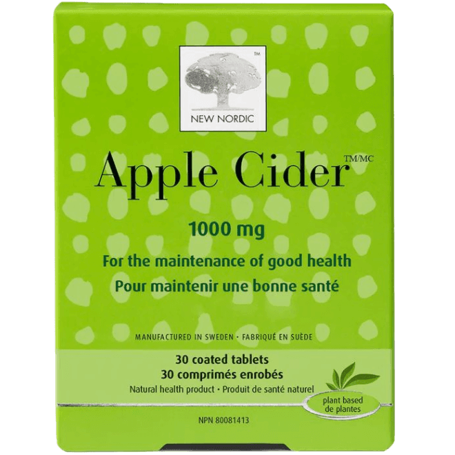 New Nordic Apple Cider 1000 mg 30 coated tablets Supplements at Village Vitamin Store