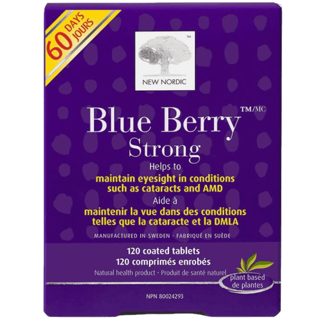 New Nordic Blue Berry Strong 120 coated tablets Supplements - Eye Health at Village Vitamin Store