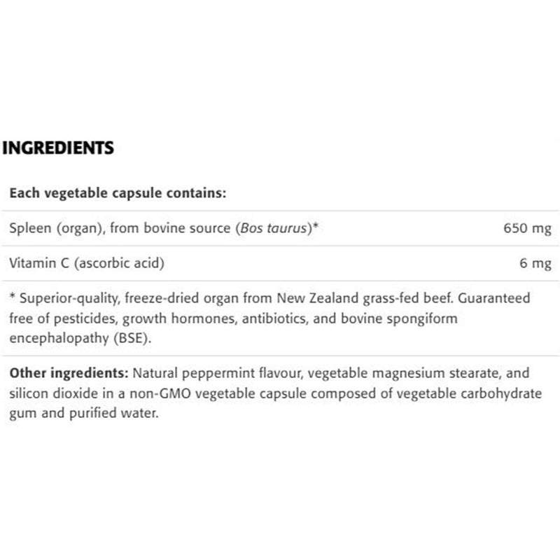 New Roots Pure Spleen 650mg 30 Veggie Caps Supplementsh at Village Vitamin Store