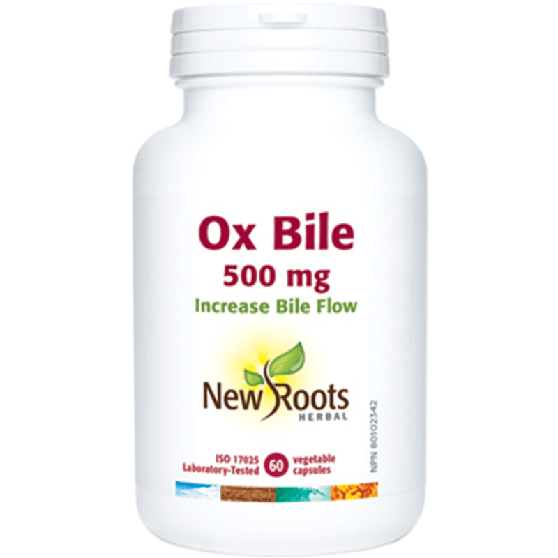 New Roots Ox Bile 500 mg 60 Caps Supplements - Digestive Enzymes at Village Vitamin Store