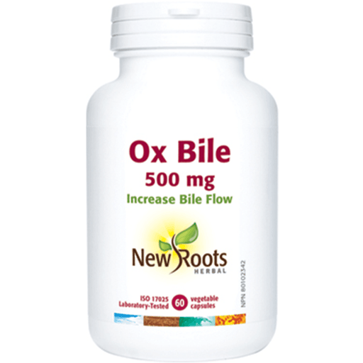 New Roots Ox Bile 500 mg 60 Caps Supplements - Digestive Enzymes at Village Vitamin Store
