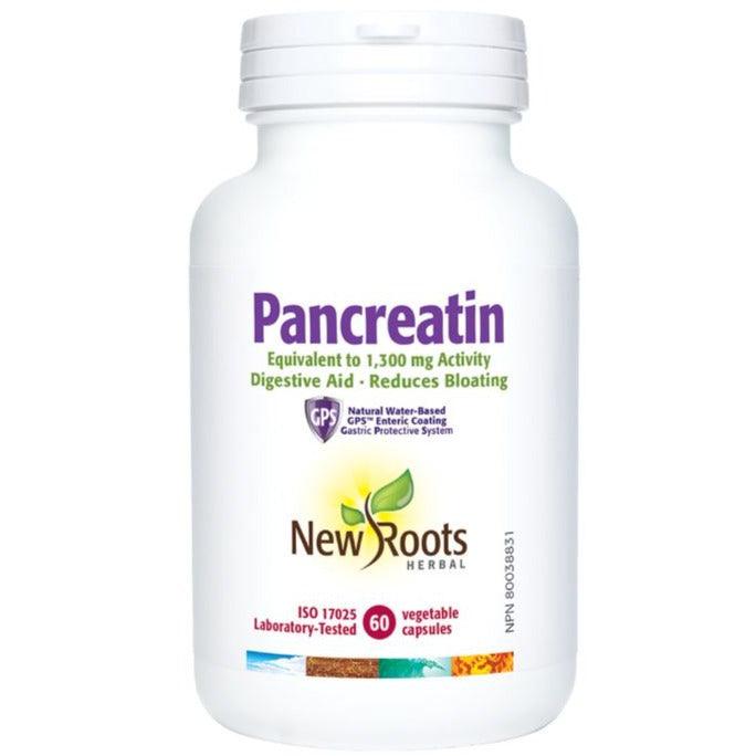 New Roots Pancreatin 1300mg 60 Veggie Caps Supplements - Digestive Enzymes at Village Vitamin Store