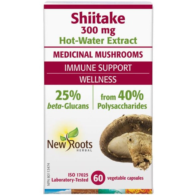 New Roots Shiitake Extract 300mg 60 Veggie Caps Supplements - Immune Health at Village Vitamin Store