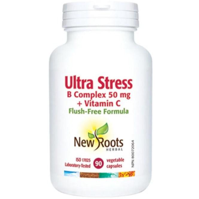 New Roots Ultra Stress B Complex 50mg 90 Veggie Caps Supplements - Stress at Village Vitamin Store