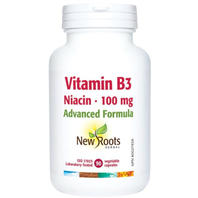 New Roots Vitamin B3 Niacin 100mg 90 Veggie Caps Vitamins - Vitamin B at Village Vitamin Store
