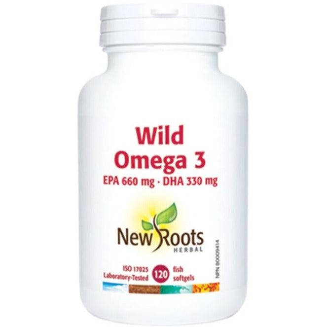 New Roots Wild Omega 3 EPA 660mg DHA 330mg 120 Softgels Supplements - EFAs at Village Vitamin Store