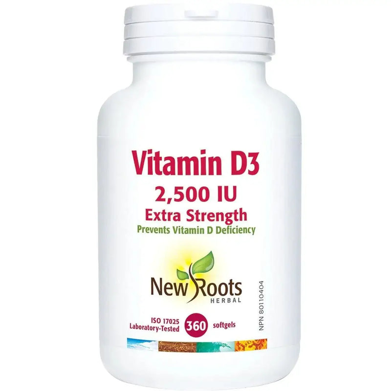 New Roots Vitamin D3 2500IU 360 Soft gels