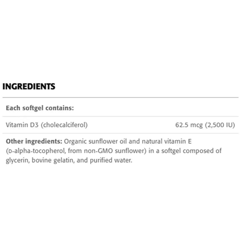 New Roots Vitamin D3 2500IU 360 Soft gels