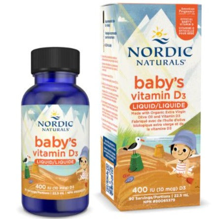 Nordic Naturals Baby's Vitamin D3 22.5mL Supplements - Kids at Village Vitamin Store