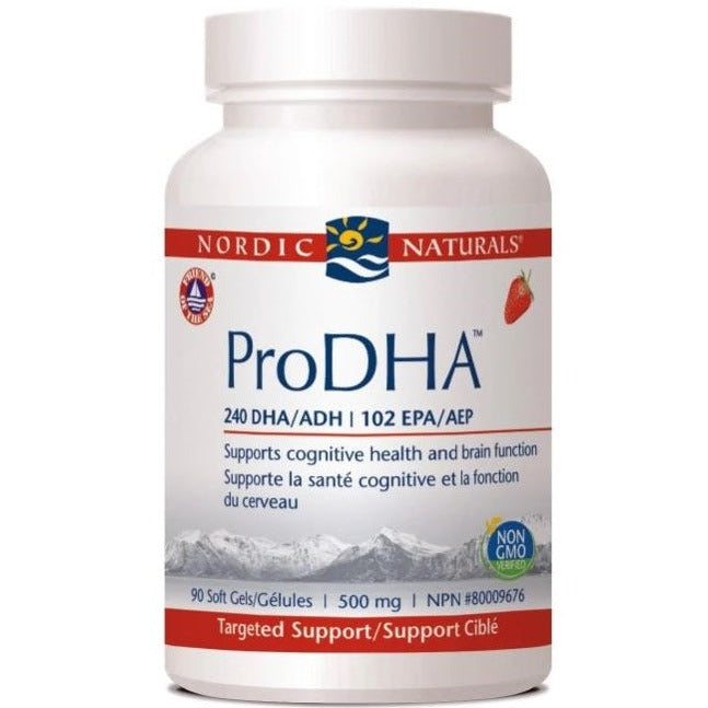 Nordic Naturals ProDHA Strawberry 90 Softgels Supplements - Cognitive Health at Village Vitamin Store