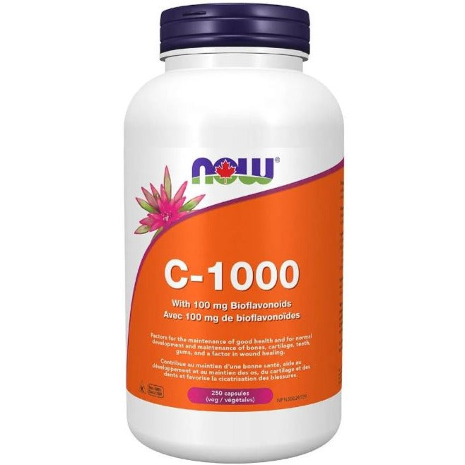 Now Vitamin-C 1000 With 100mg Bioflavonoids 250 Veggie Caps Vitamins - Vitamin C at Village Vitamin Store