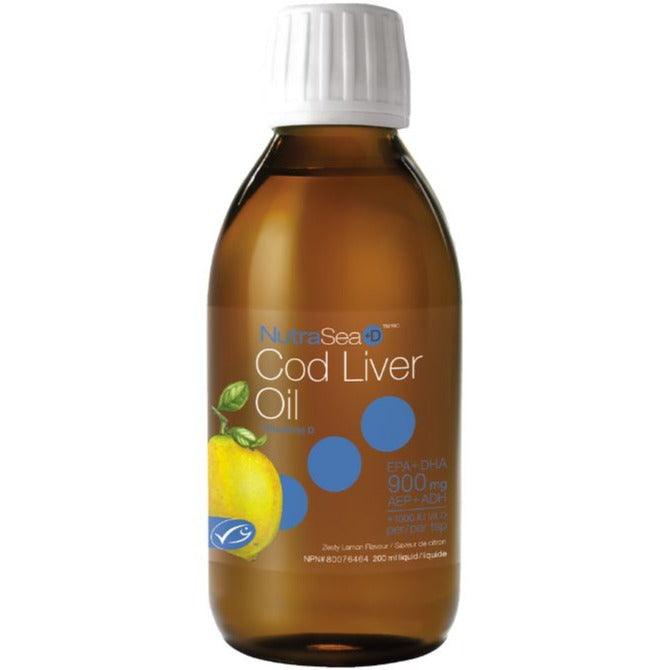 NutraSea +D Cod Liver Oil Lemon 200mL Supplements - EFAs at Village Vitamin Store