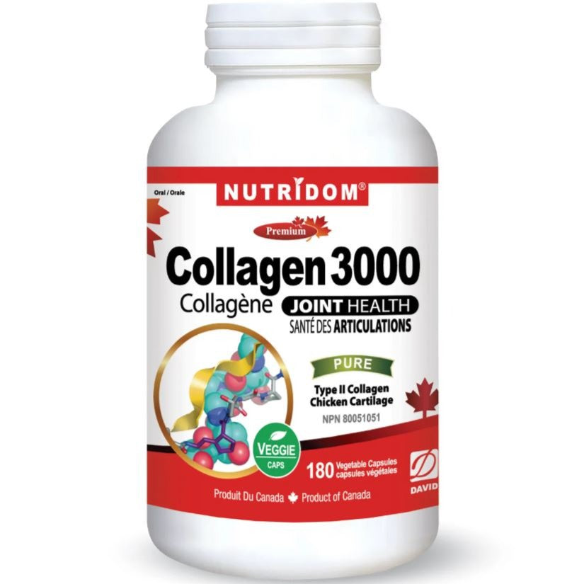 Nutridom Collagen 500mg, Type II, Hydrolyzed (180 Vegetable Capsules) Supplements - Collagen at Village Vitamin Store