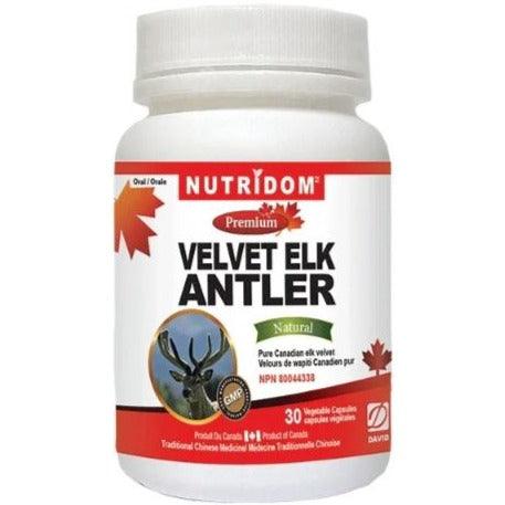 Nutridom Velvet Elk Antler 500mg 30 Veggie Caps Supplements at Village Vitamin Store