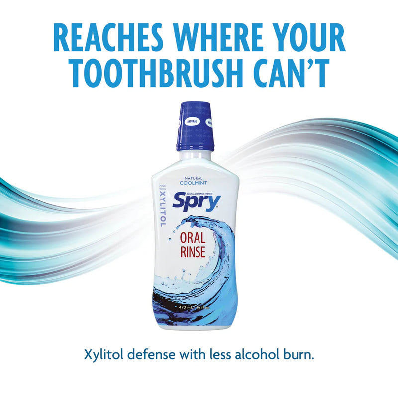 Spry Oral Rinse Cool Mint Mouthwash 16OZ