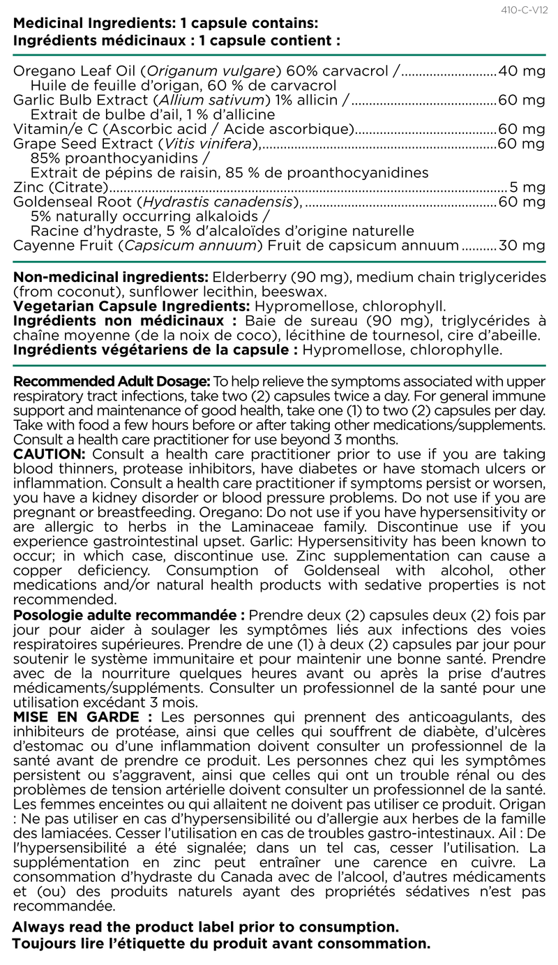 Platinum Naturals Oregano-8 Cold and Flu 60 Veggie Caps