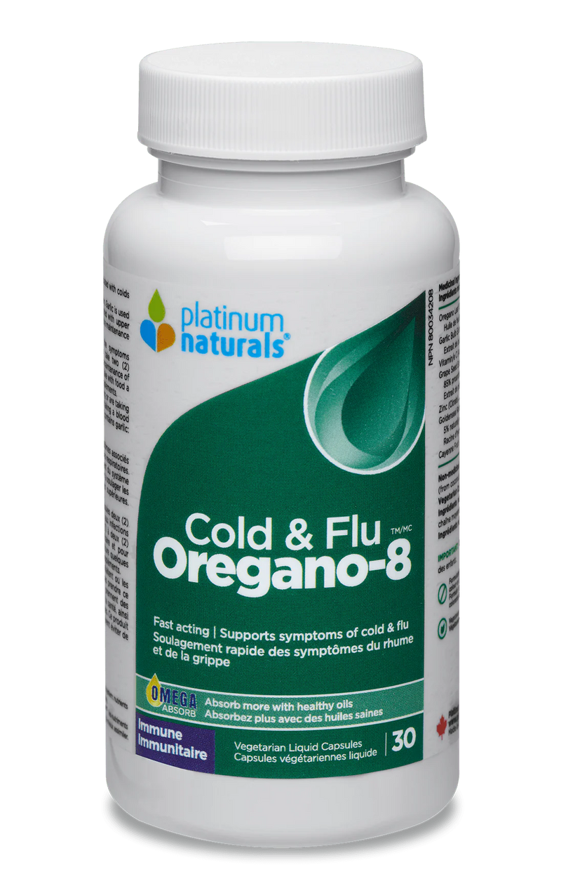 Platinum Naturals Oregano-8 Cold and Flu 30 Veggie Caps