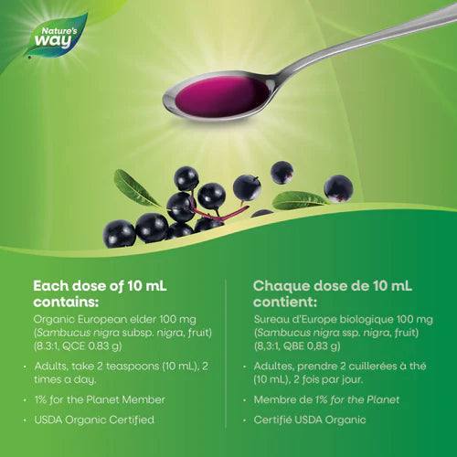 Nature's Way Organic Sambucus Elderberry Syrup 120mL