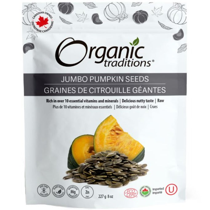 Organic Traditions Organic Jumbo Pumpkin Seeds 227g Food Items at Village Vitamin Store
