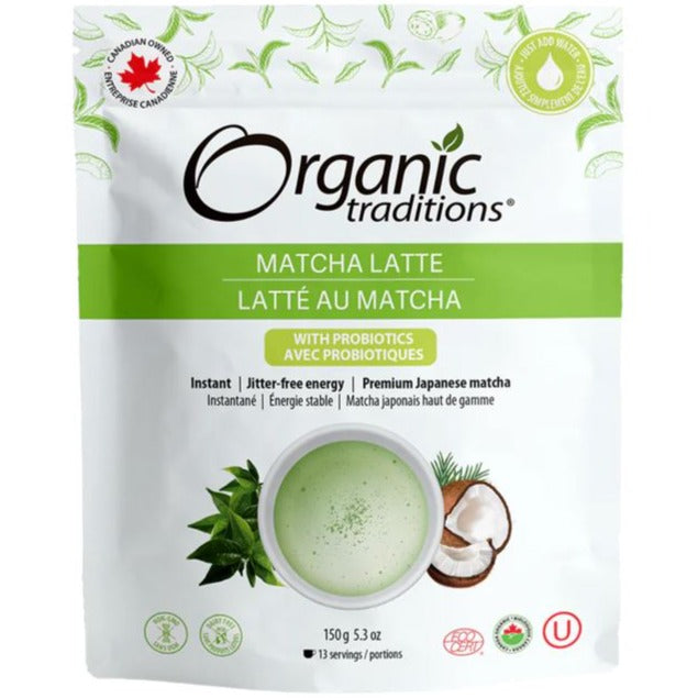 Organic Traditions Organic Matcha Latte With Probiotics 150g Food Items at Village Vitamin Store