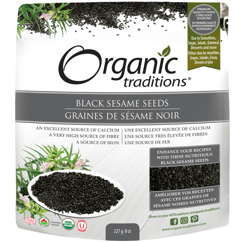 Organic traditions Black Sesame Seeds 227g Food Items at Village Vitamin Store