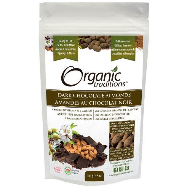 Organic Traditions Organic Dark Chocolate Almonds 100g Food Items at Village Vitamin Store