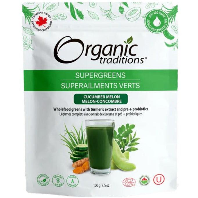 Organic Traditions Organic Supergreens Cucumber Melon 100g Food Items at Village Vitamin Store