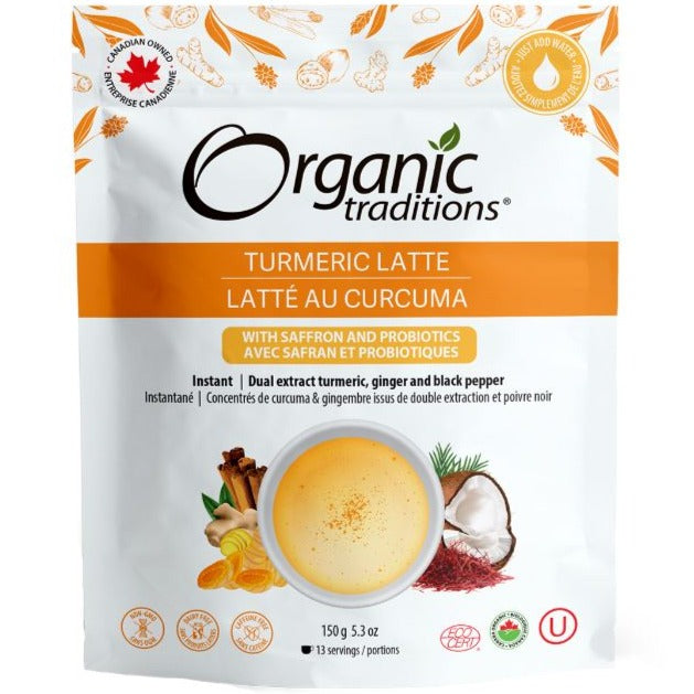 Organic Traditions Organic Turmeric Latte With Saffron And Probiotics 150g Food Items at Village Vitamin Store