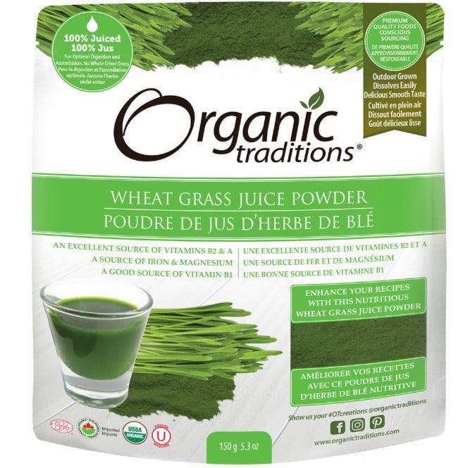 Organic Traditions Organic Wheat Grass Juice Powder 150g Food Items at Village Vitamin Store