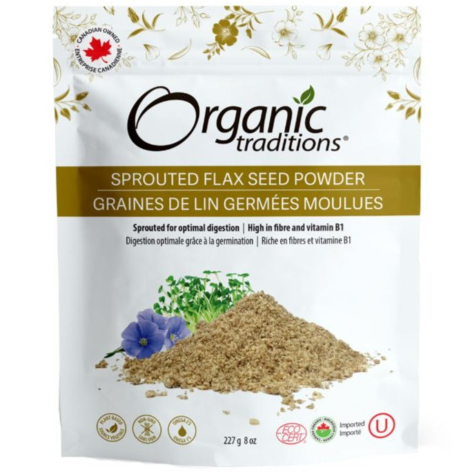 Organic Traditions Organic Sprouted Flax Seed Powder 227g Food Items at Village Vitamin Store
