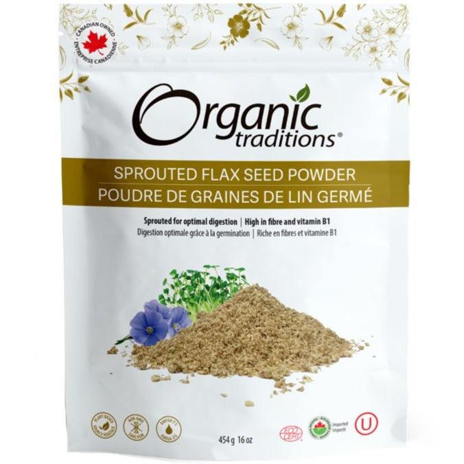 Organic Traditions Organic Sprouted Flax Seed Powder 454g Food Items at Village Vitamin Store