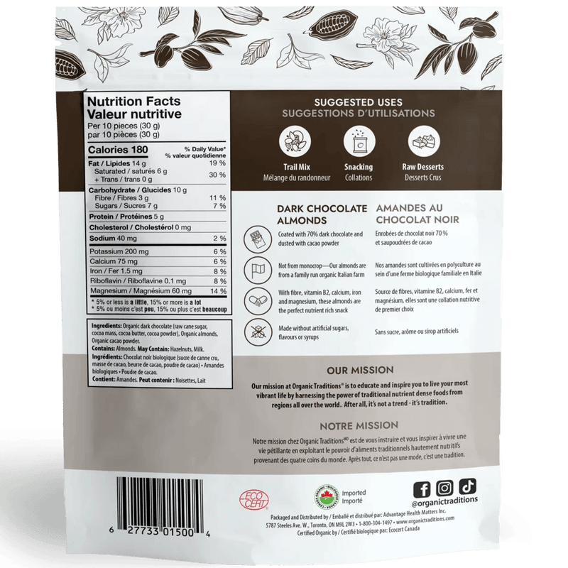 Organic Traditions Dark Chocolate Covered Almonds