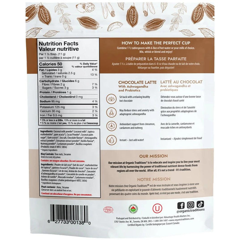 Organic Traditions Chocolate Latte 150g