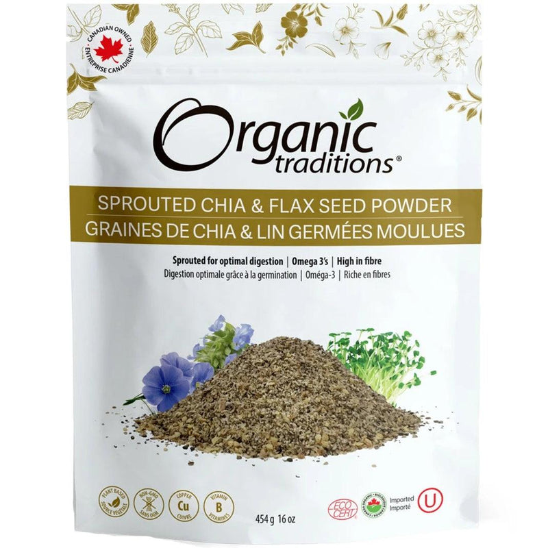 Organic Traditions Organic Sprouted Chia & Flax Seed Powder 454g