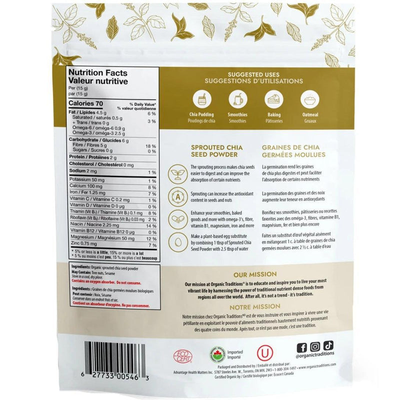 Organic Traditions Organic Sprouted Chia Seed Powder 454g