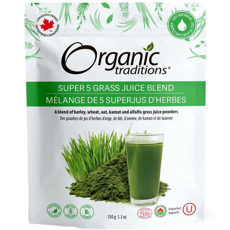 Organic Traditions Organic Super 5 Grass Juice Blend 150g