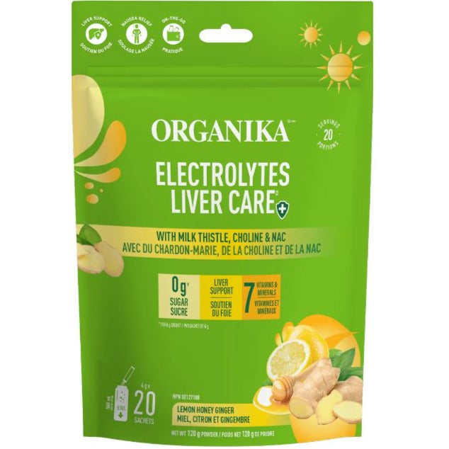 Organika Electrolytes Liver Care Lemon Honey Ginger 20 Servings Supplements - Liver Care at Village Vitamin Store