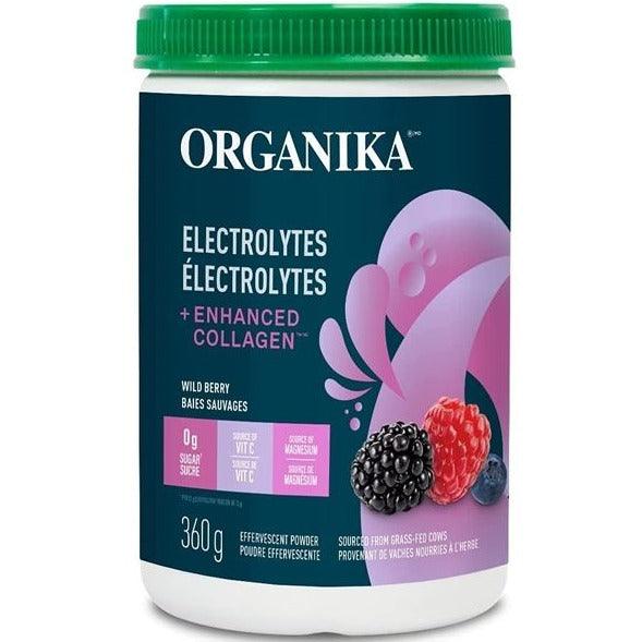 Organika Electrolytes + Enhanced Collagen Wild Berry 360g Supplements at Village Vitamin Store