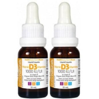 Prairie Naturals Vitamin D3 1,000iu - 15 + 15ml (2 For Deal) Vitamins - Vitamin D at Village Vitamin Store