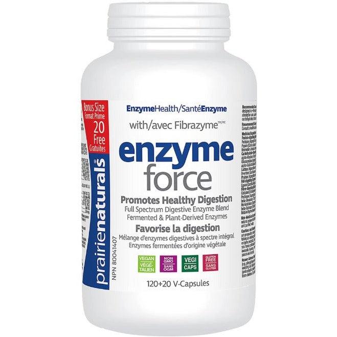 Prairie Naturals Enzyme-Force 120+20 Veggie Caps Supplements - Digestive Enzymes at Village Vitamin Store