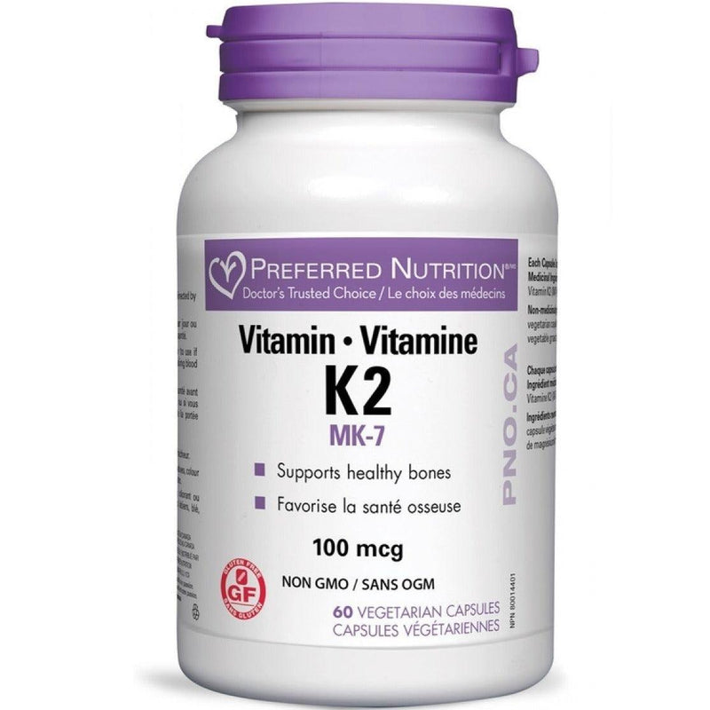 Preferred Nutrition Vitamin K2 100mcg 60 Veggie Caps Vitamins - Vitamin K at Village Vitamin Store