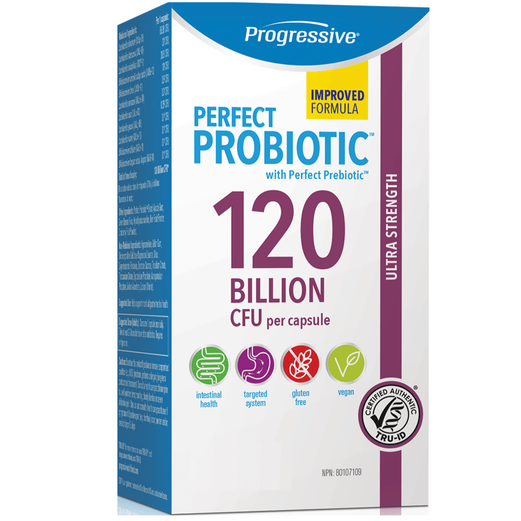 Progressive Perfect Probiotic 120 Billion 30 Veggie Caps Supplements - Probiotics at Village Vitamin Store