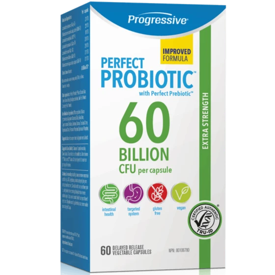 Progressive Perfect Probiotic 60 Billion 60 Veg Capsules Supplements - Probiotics at Village Vitamin Store