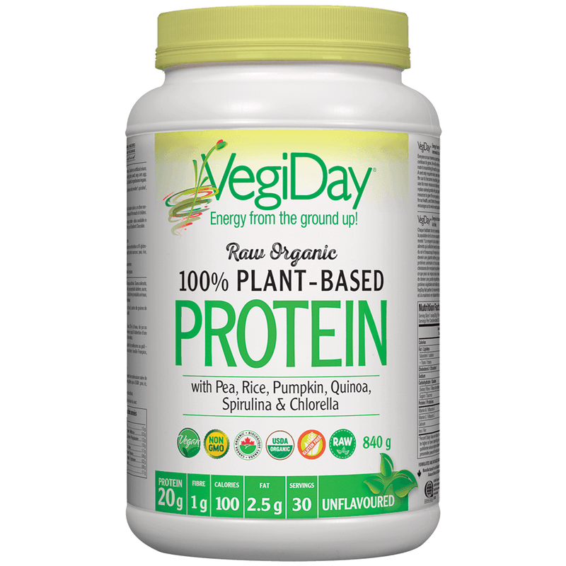 Vegiday Raw Organic Plant Based Protein Unflavoured 840g Supplements - Protein at Village Vitamin Store