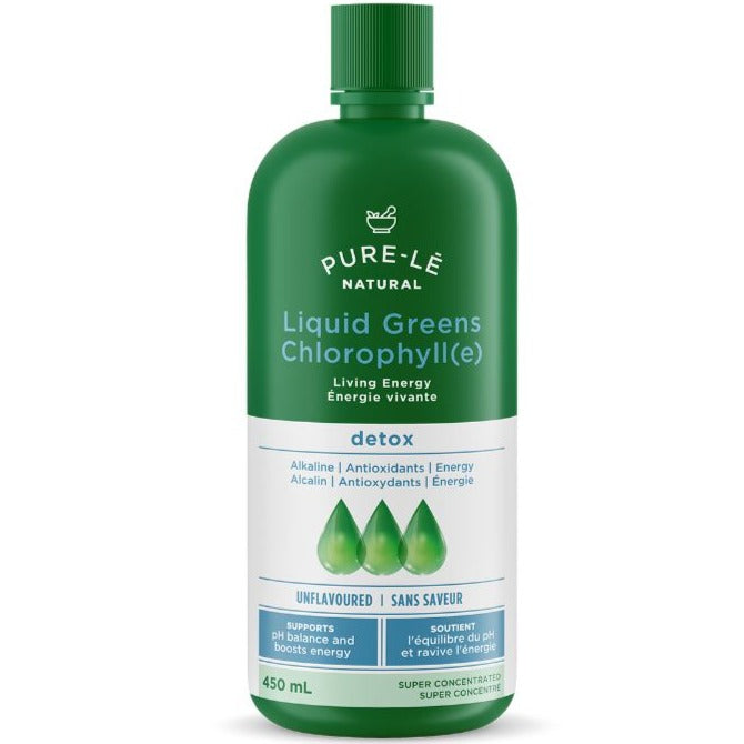Pure-le Natural Liquid Greens Chlorophyll Super Concentrate Unflavoured 450mL Supplements - Greens at Village Vitamin Store