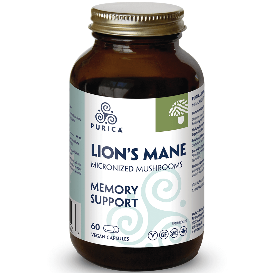 Purica Lion's Mane 60 Vegan Caps Supplements - Cognitive Health at Village Vitamin Store