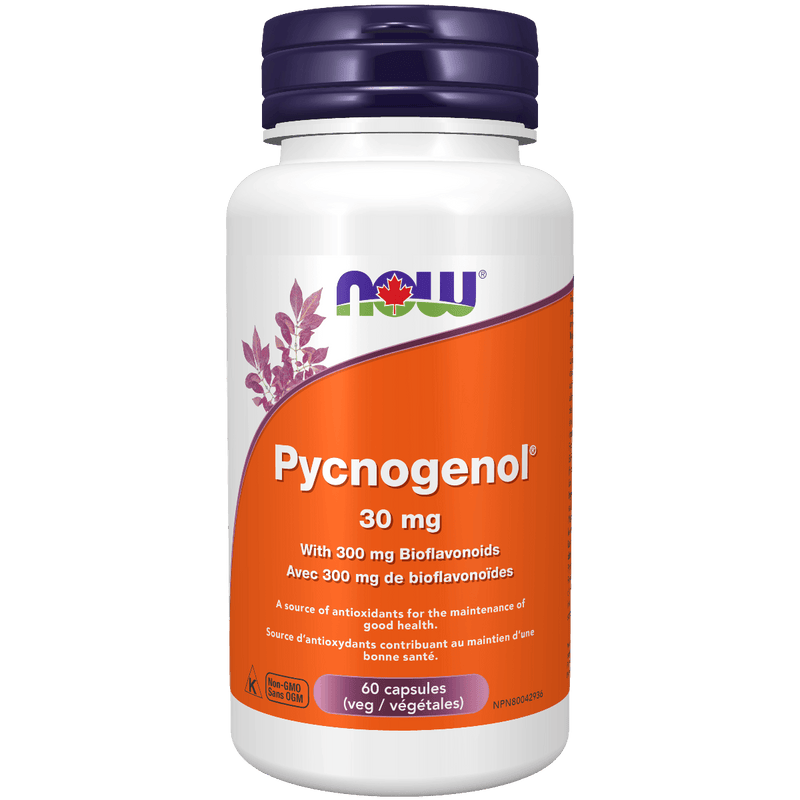 NOW Pycnogenol® 30 mg with Bioflavonoids 60 Capsules Supplements at Village Vitamin Store