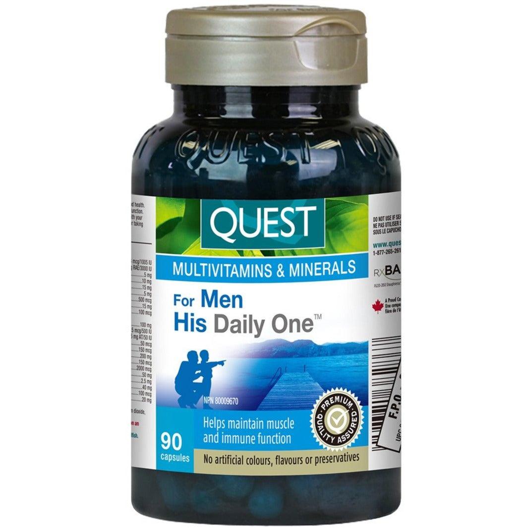Quest His Daily One Multivitamins & Minerals for Men 90 Capsules Vitamins - Multivitamins at Village Vitamin Store