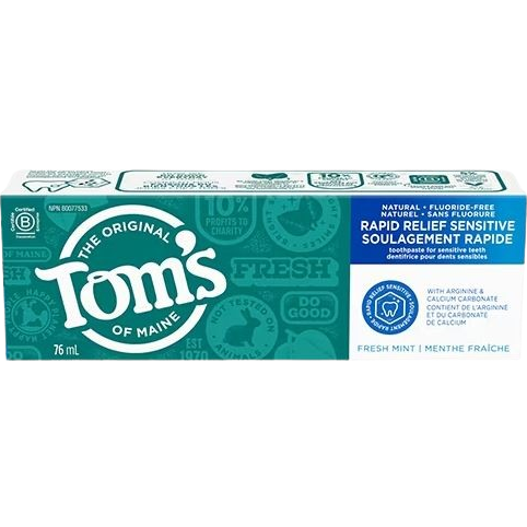 Tom's Of Maine Rapid Relief sensitive Toothpaste 76mL Toothpaste at Village Vitamin Store